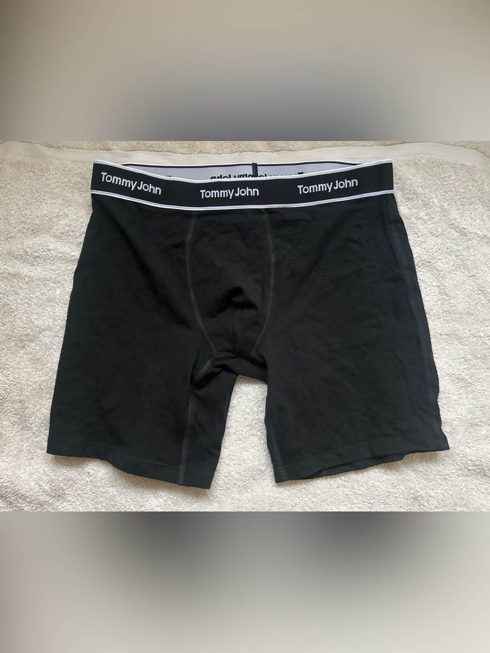 Men’s Tommy John Essential Cool Cotton Stretch Black Boxer Briefs Medium Size